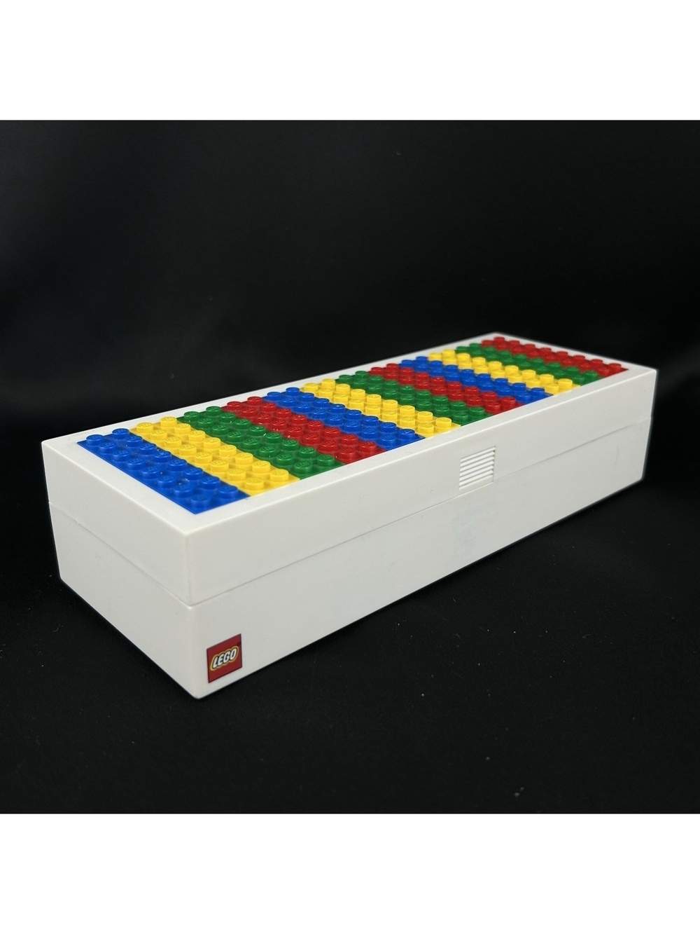 Lego Pencil Case Hard Plastic With Lego Brick Top 8" x  3" x  1.5" **READ**
